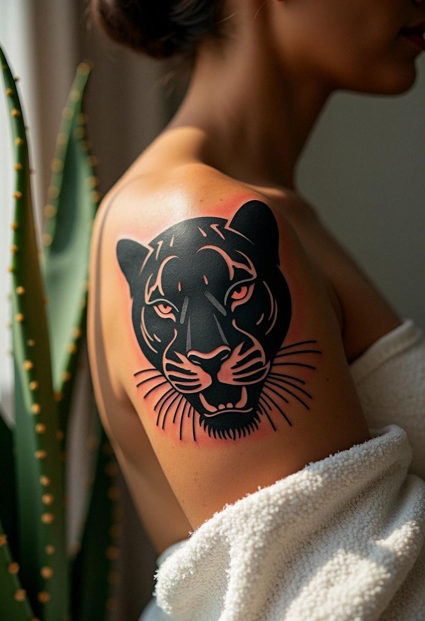 panther trad tattoo