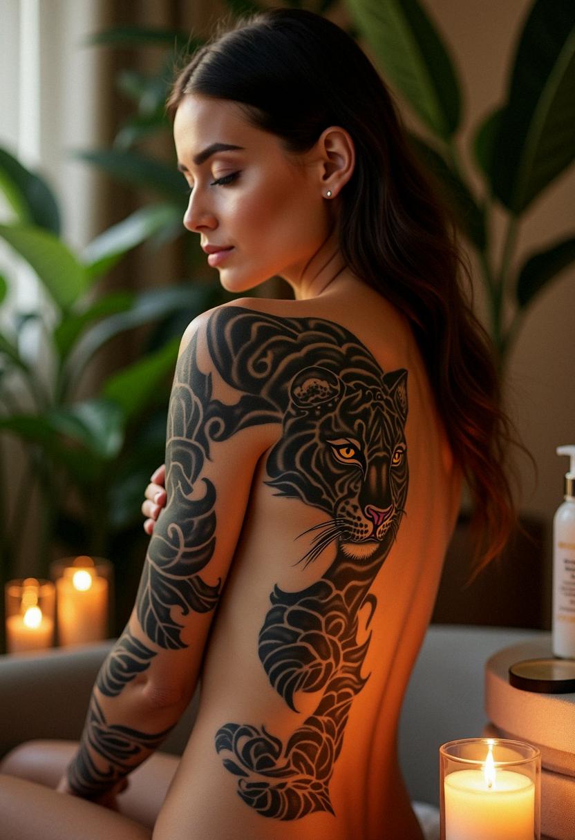 panther trad tattoo