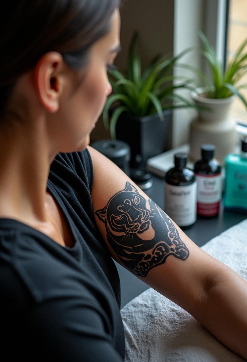panther trad tattoo