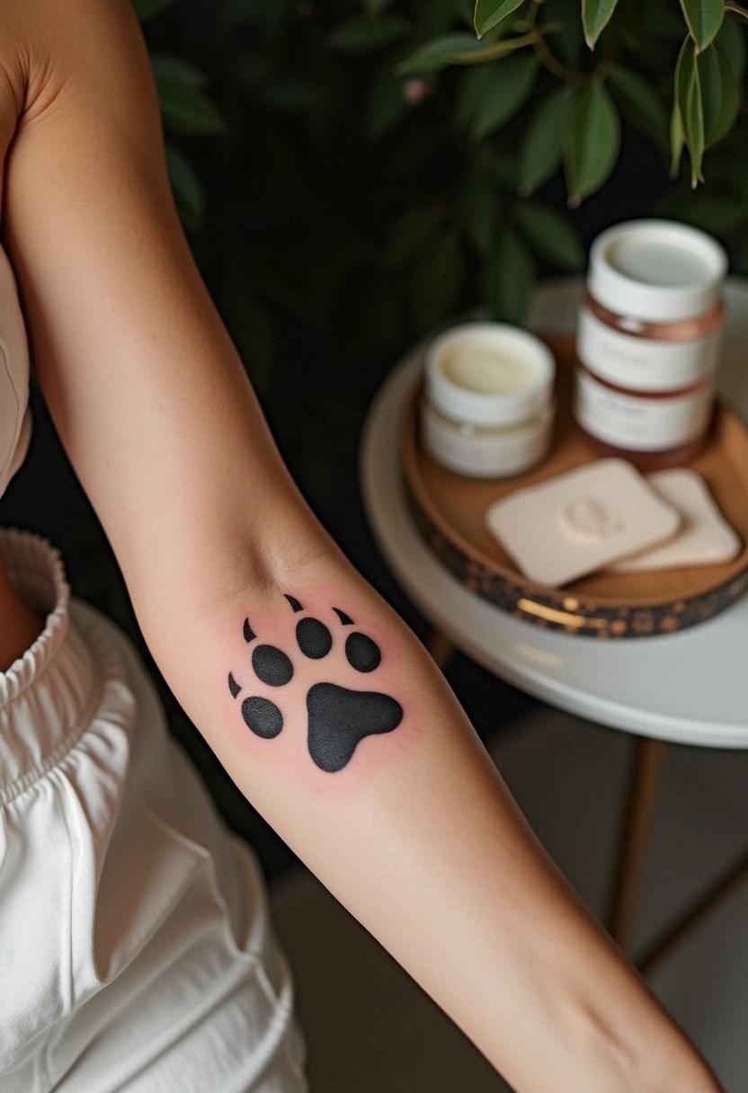paw print tattoo