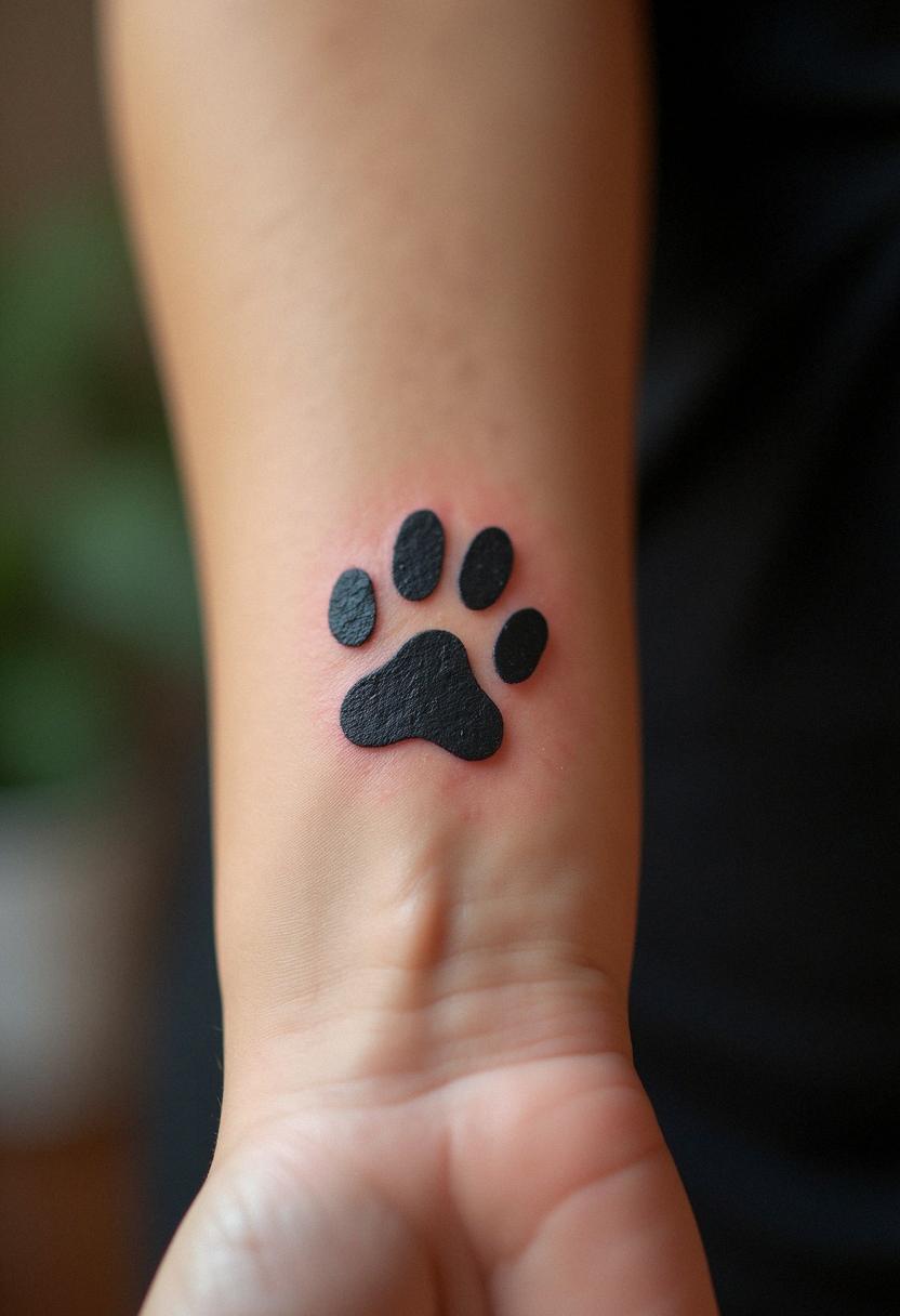 paw print tattoo
