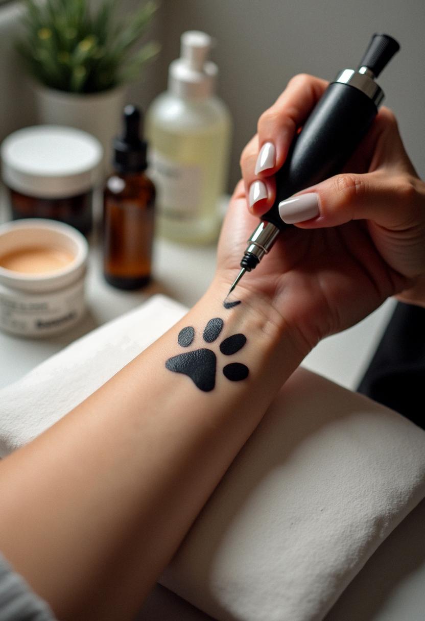 paw print tattoo