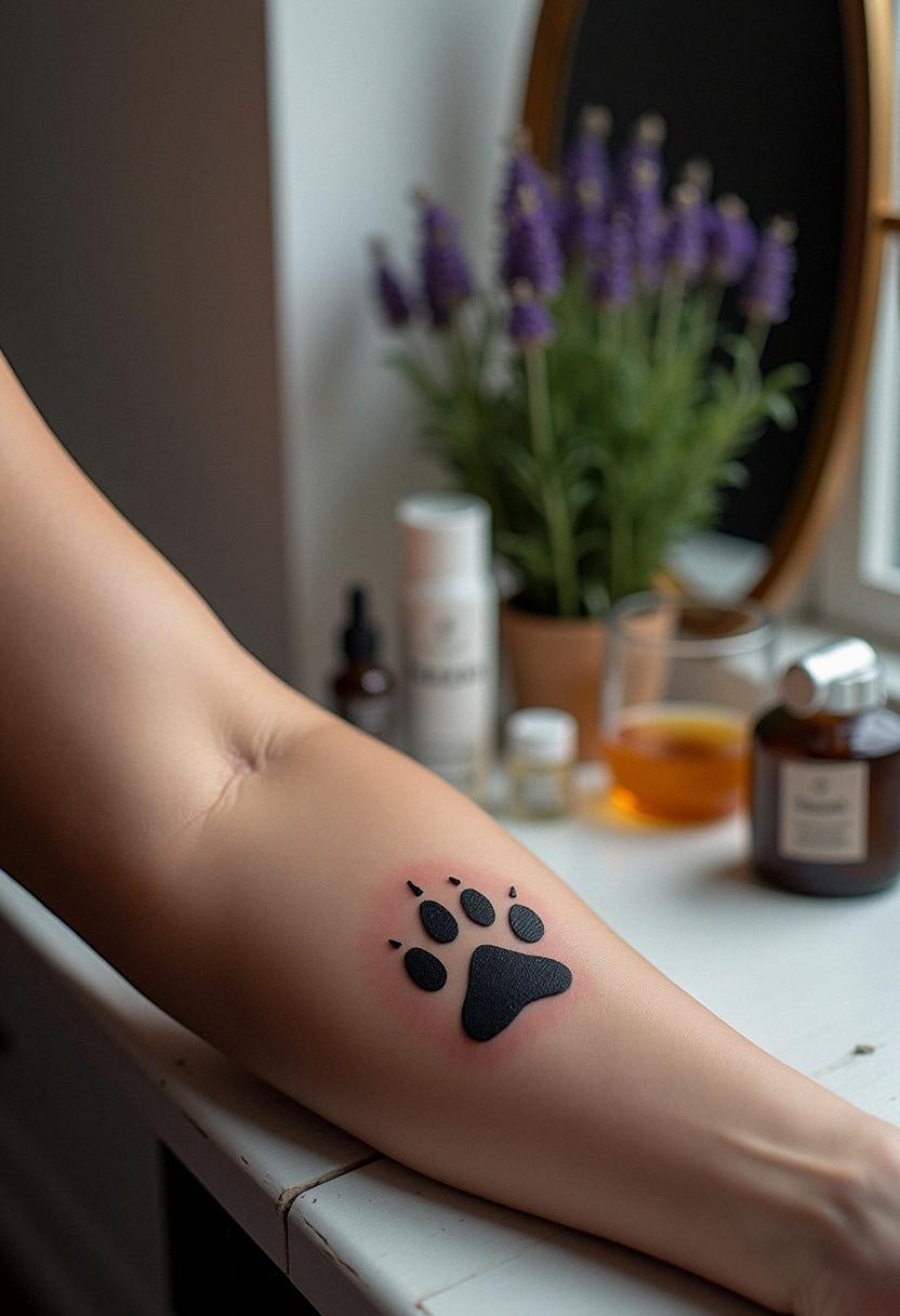 paw print tattoo