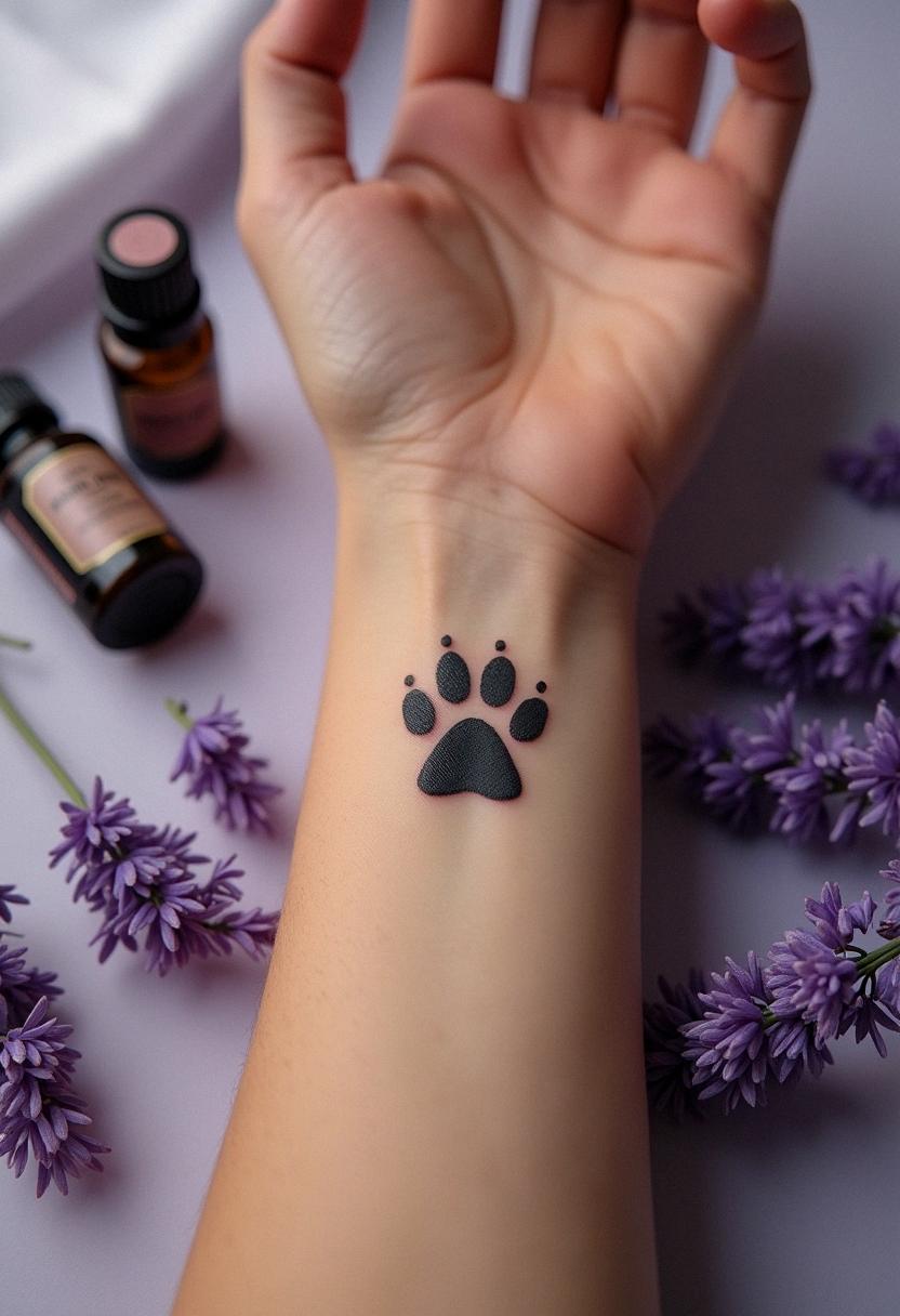 paw print tattoo