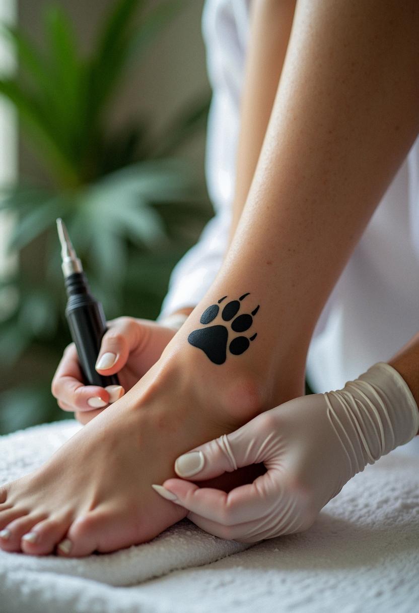 paw print tattoo