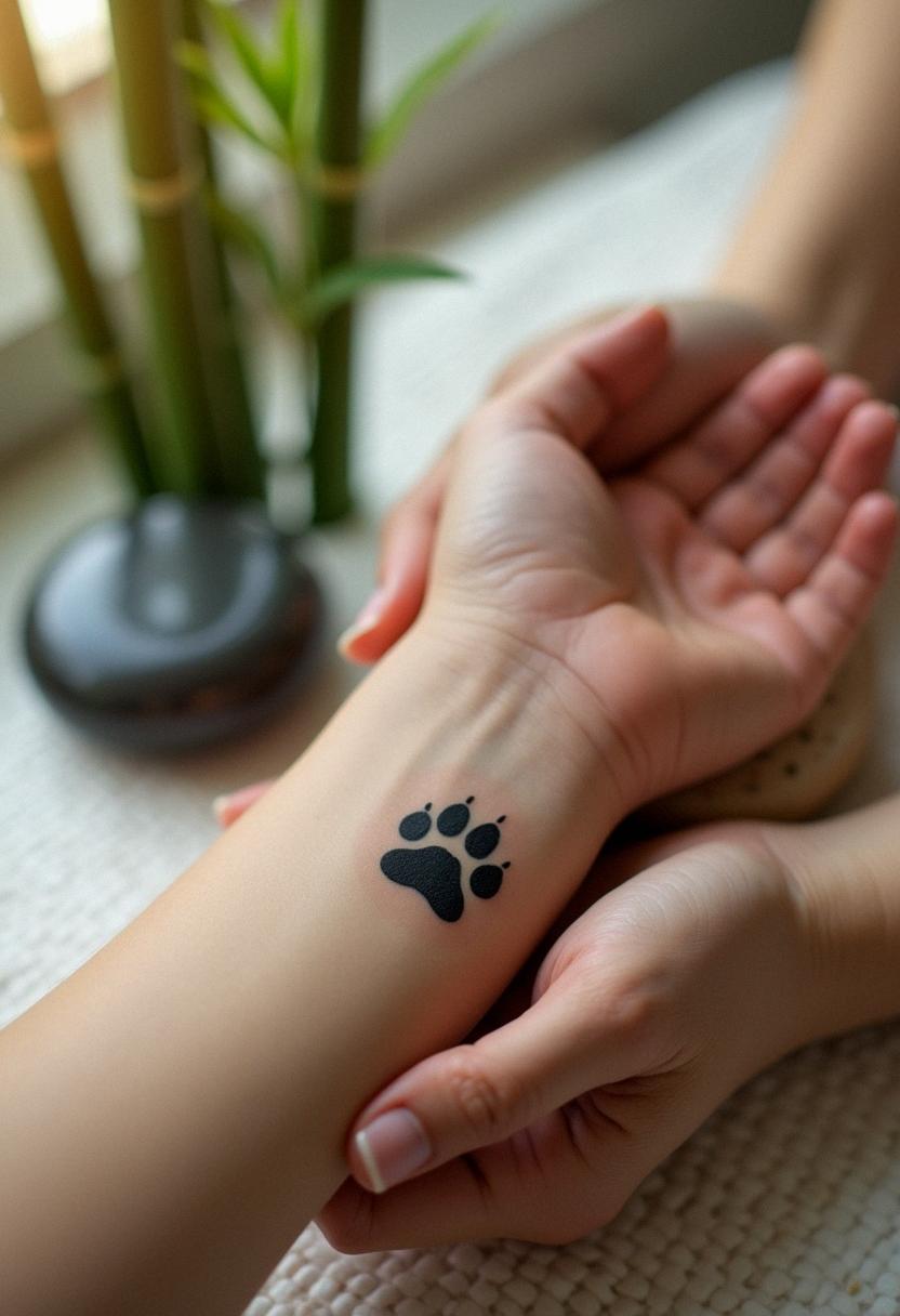 paw print tattoo