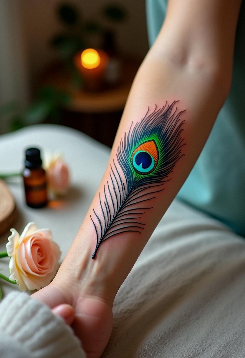 peacock feather tattoo