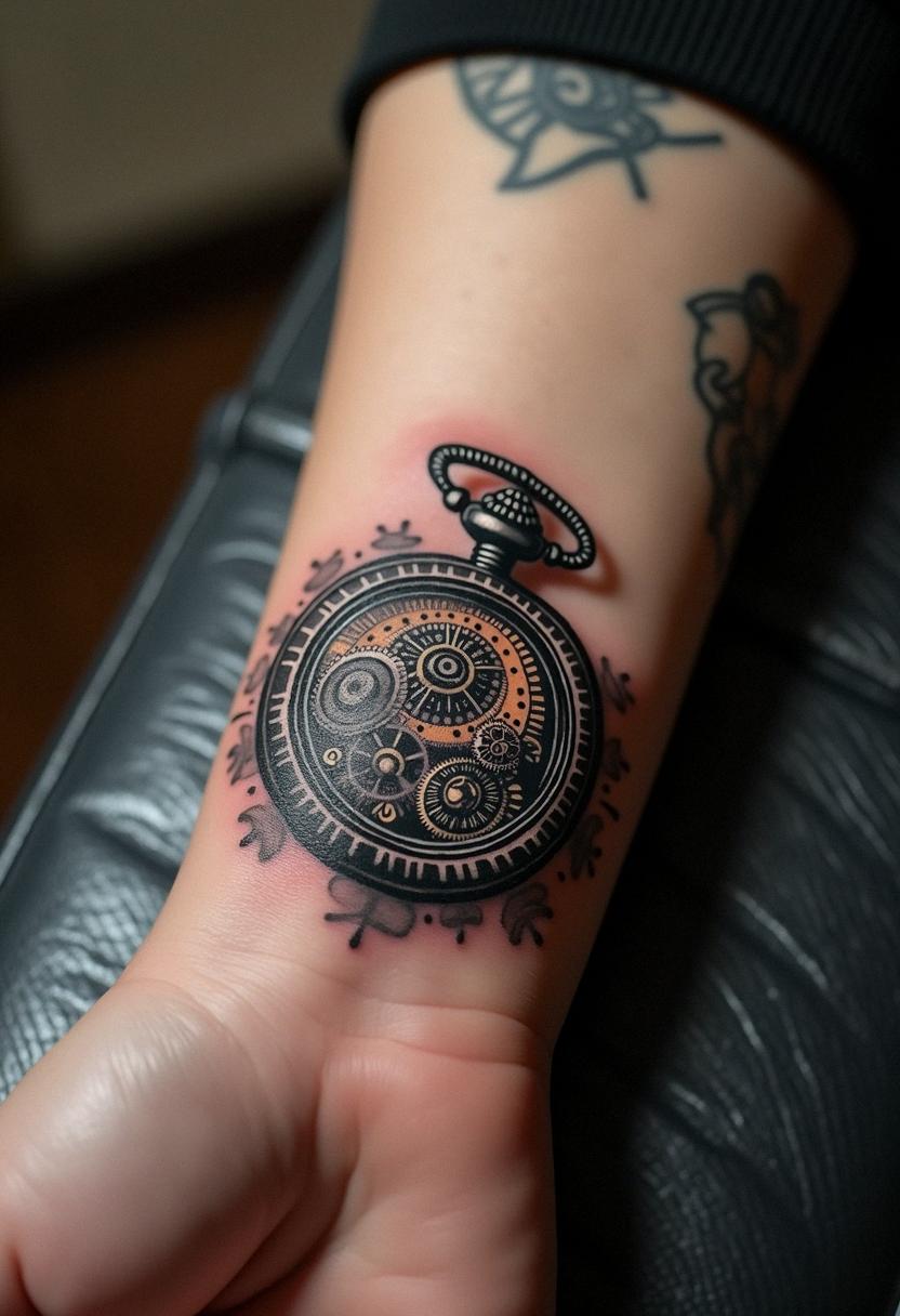 pocket watch tattoo