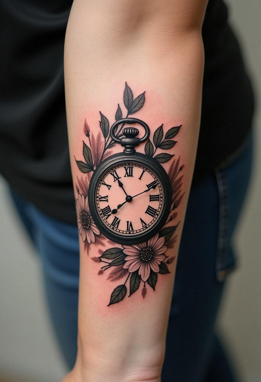 pocket watch tattoo