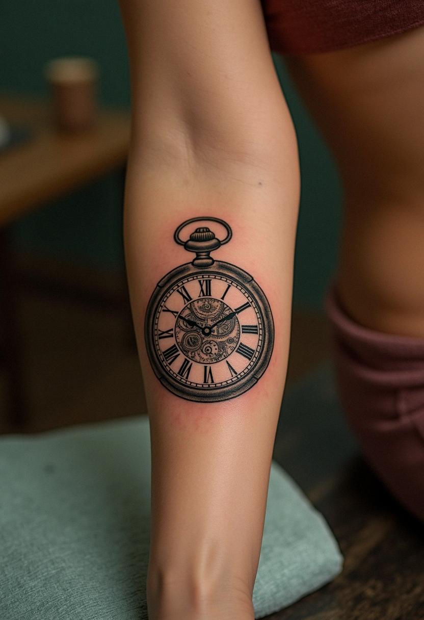 pocket watch tattoo