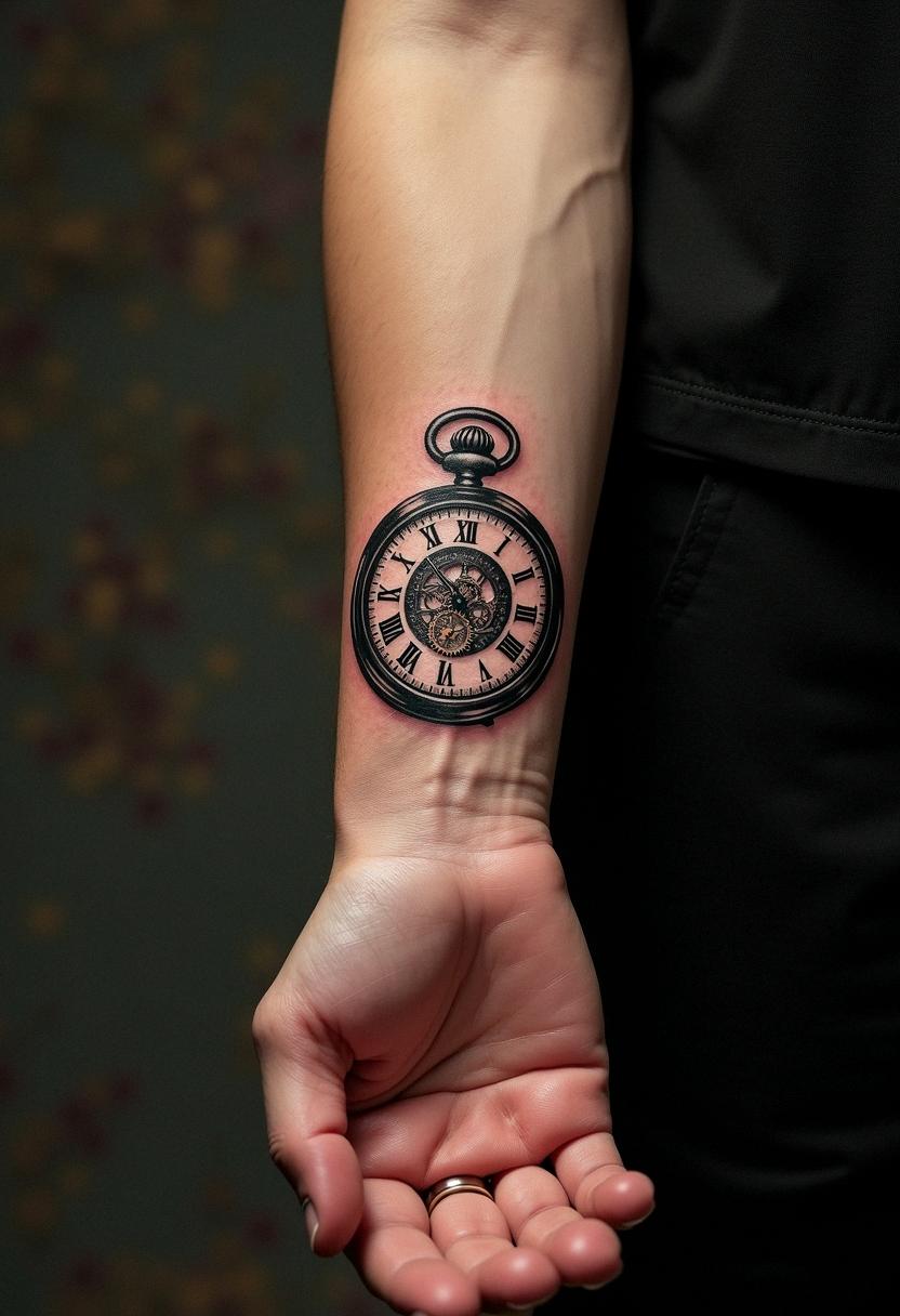 pocket watch tattoo