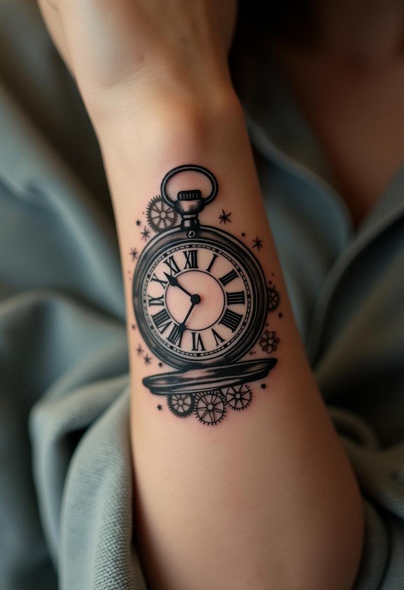 pocket watch tattoo