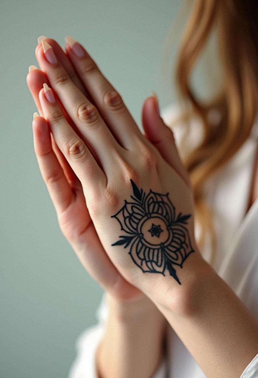 prayer hands tattoo