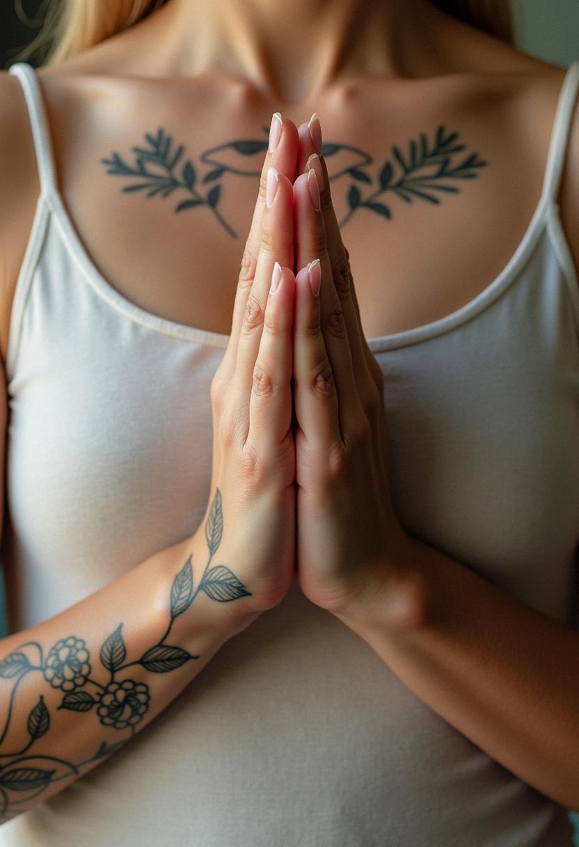 prayer hands tattoo