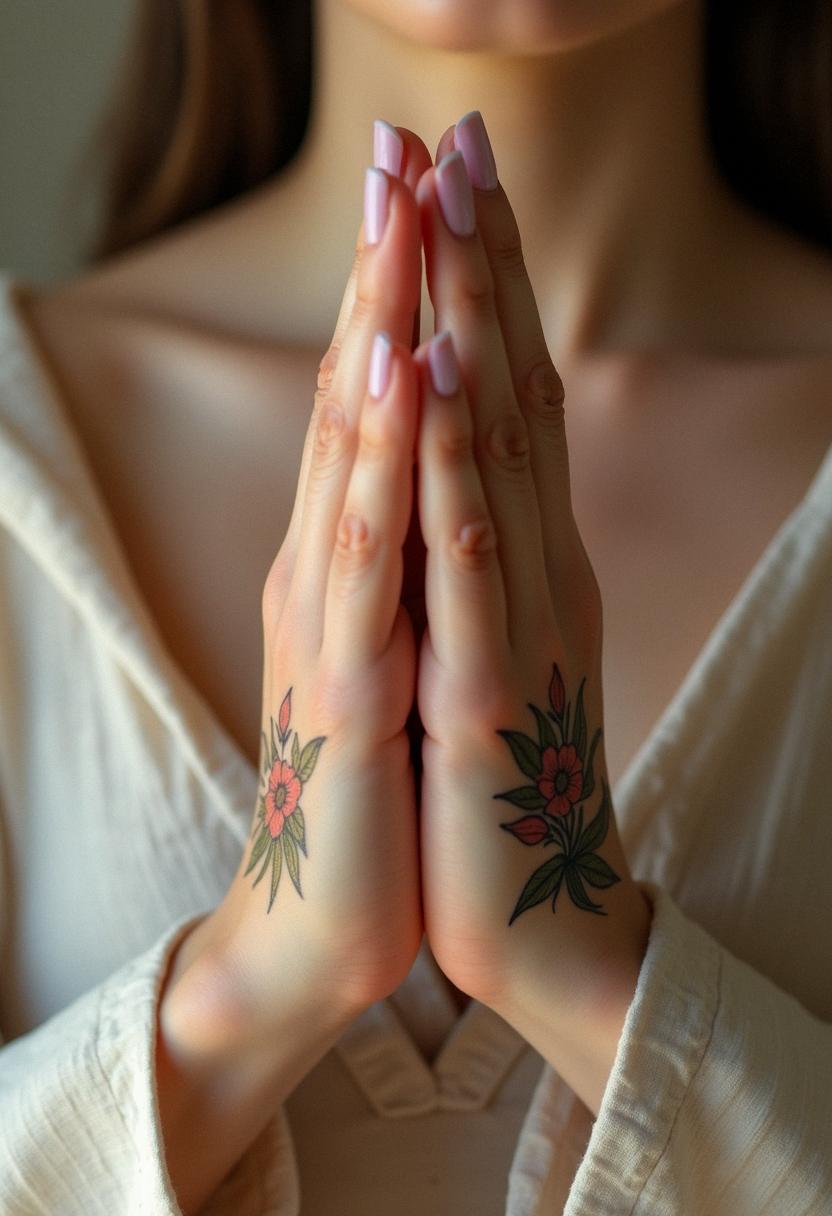 prayer hands tattoo