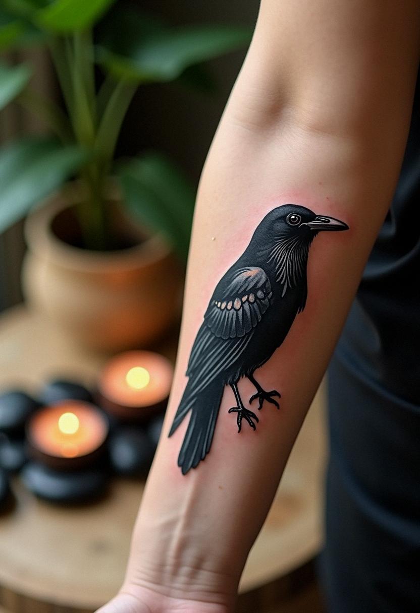 raven bird tattoo