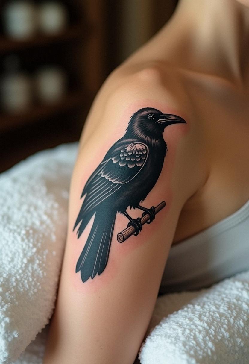 raven bird tattoo