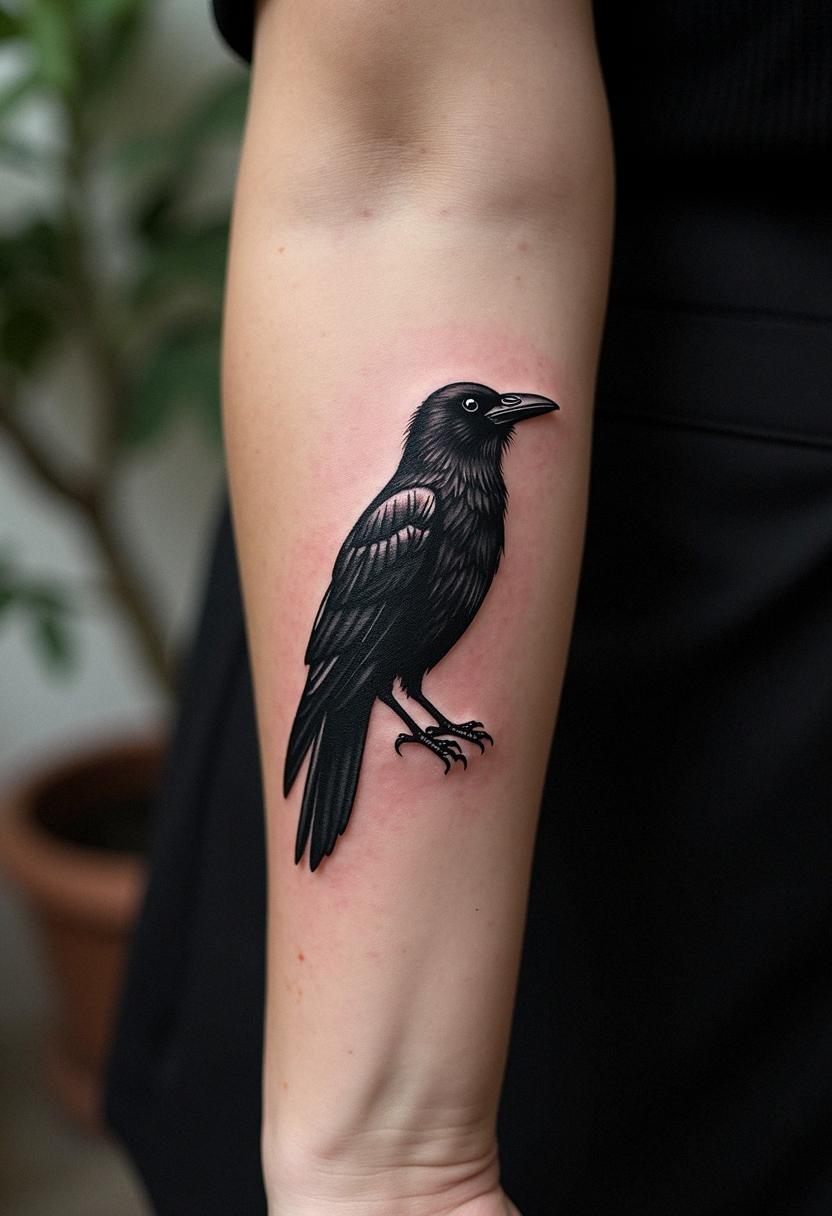 raven bird tattoo