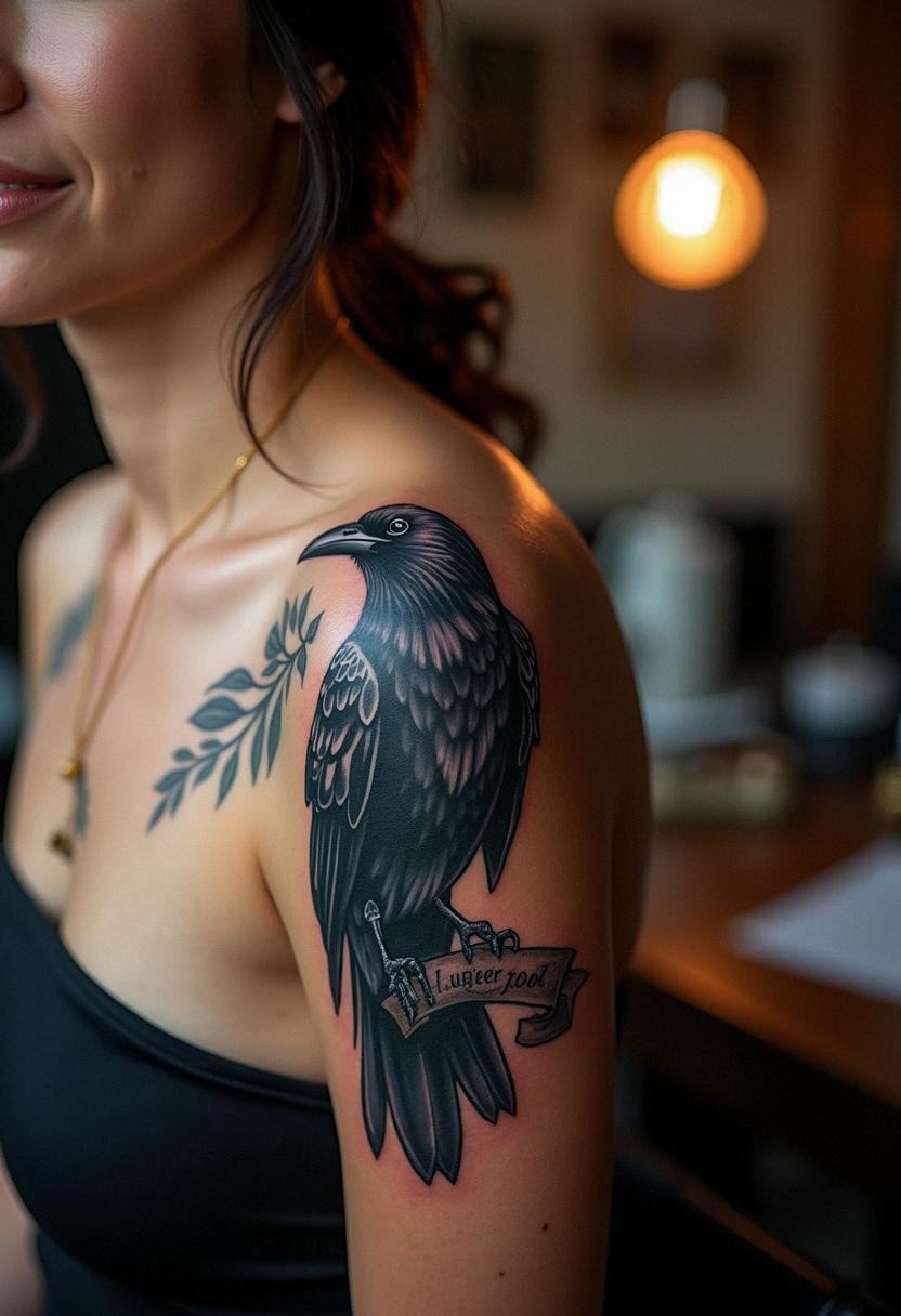 raven bird tattoo