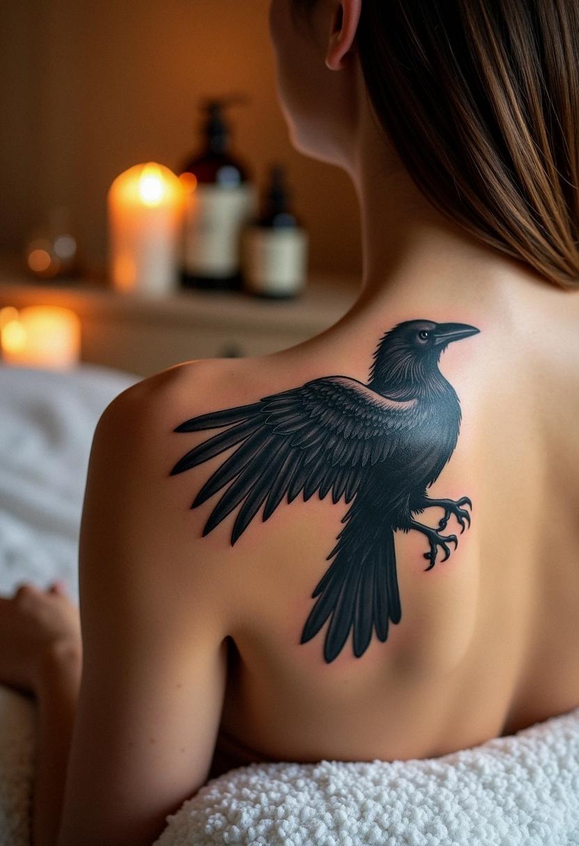 raven bird tattoo
