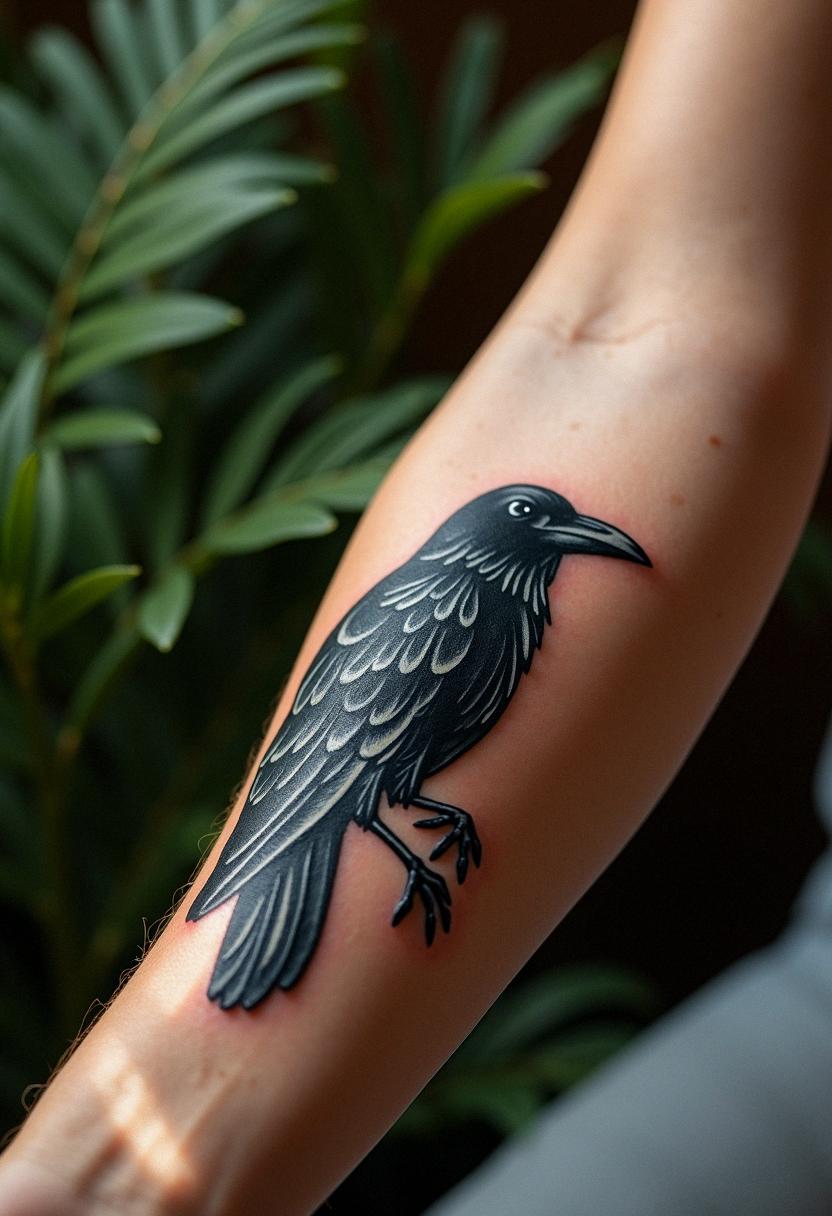 raven bird tattoo