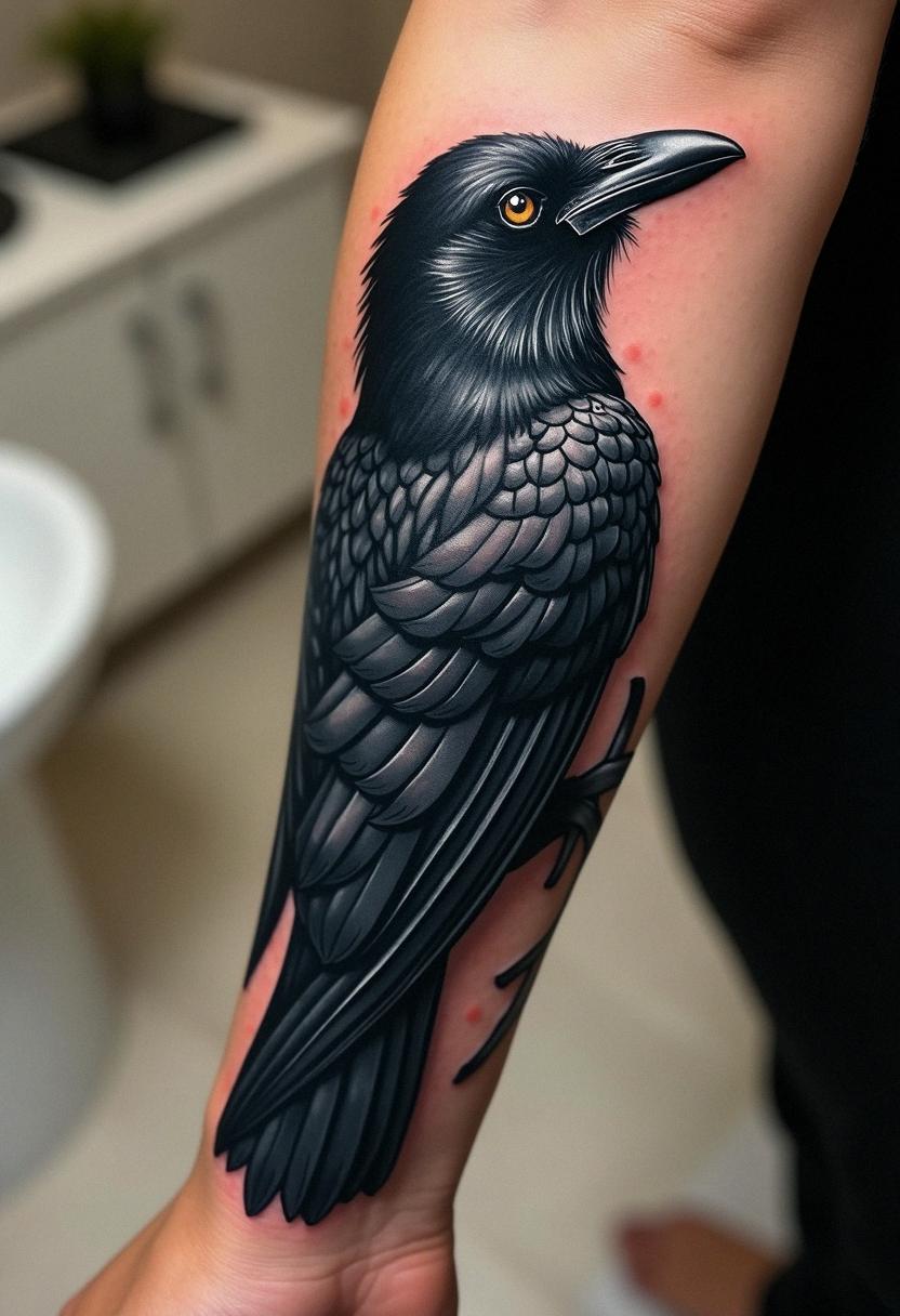raven bird tattoo