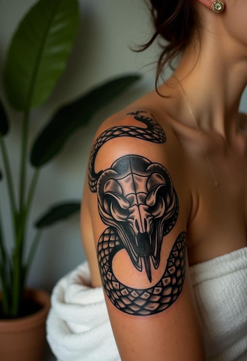 serpent skull tattoo