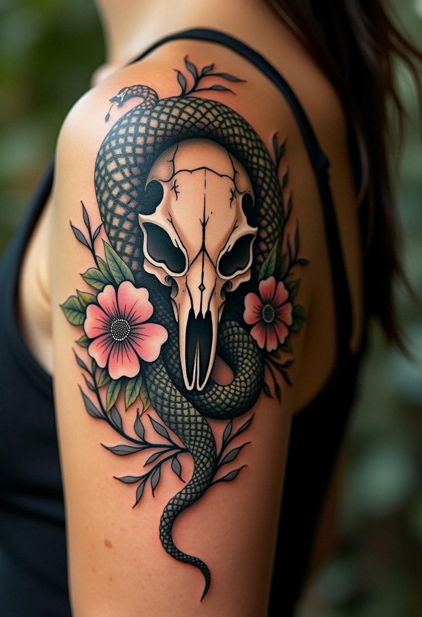 serpent skull tattoo