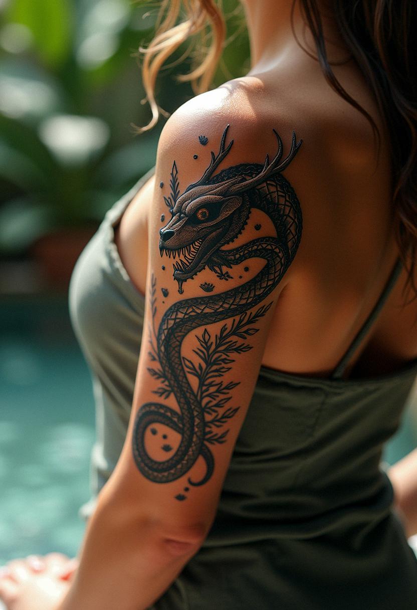serpent skull tattoo
