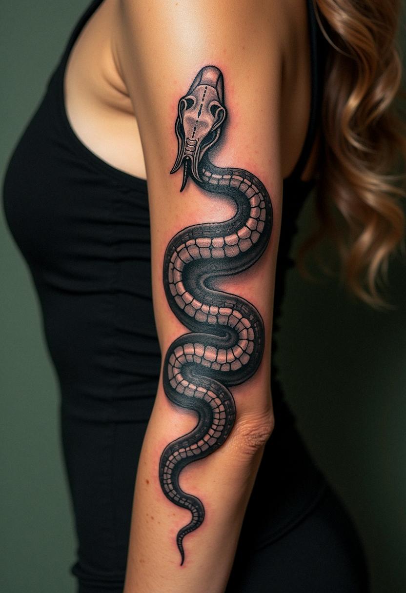 serpent skull tattoo