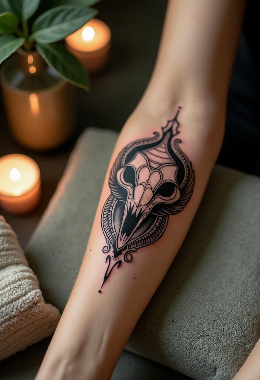 serpent skull tattoo