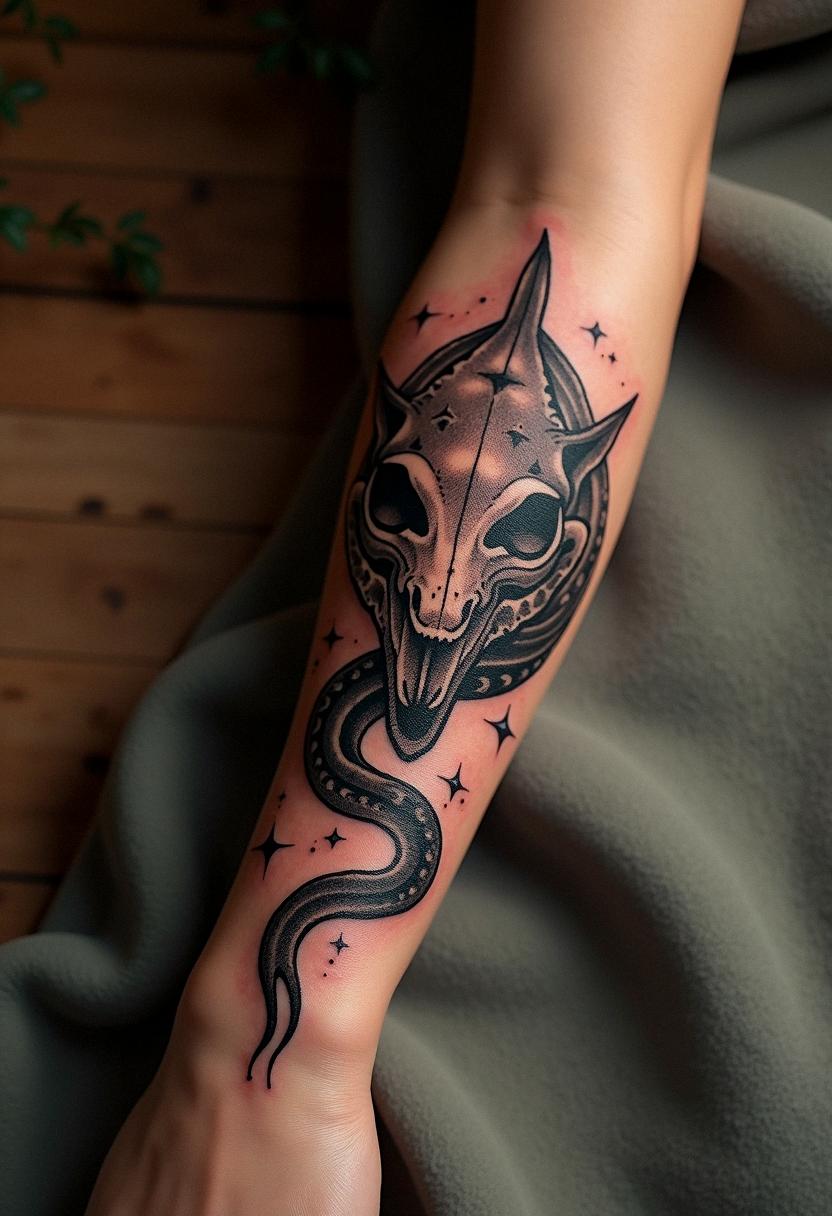 serpent skull tattoo
