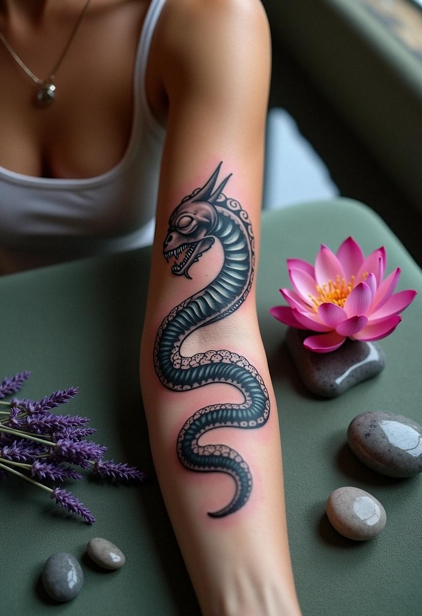 serpent skull tattoo