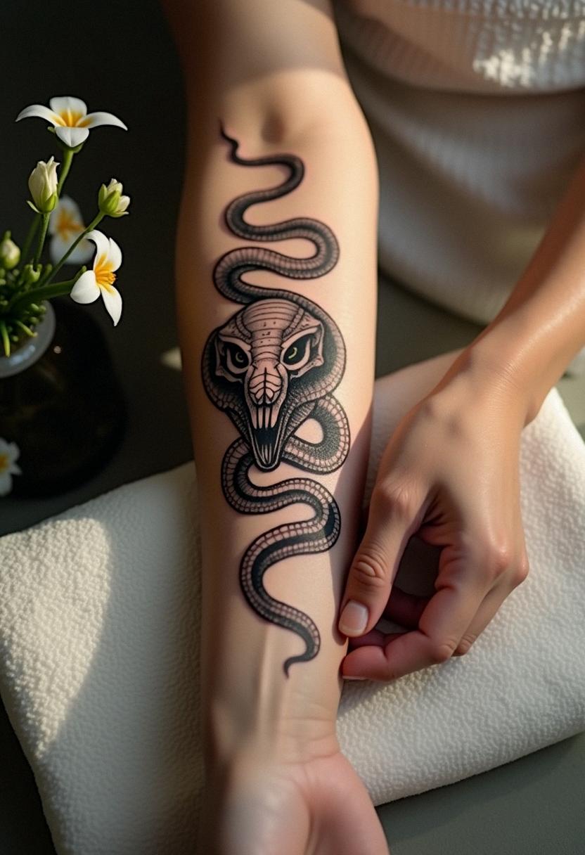 serpent skull tattoo