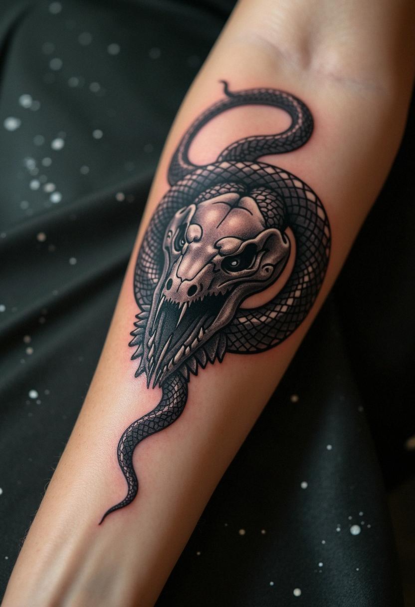 serpent skull tattoo
