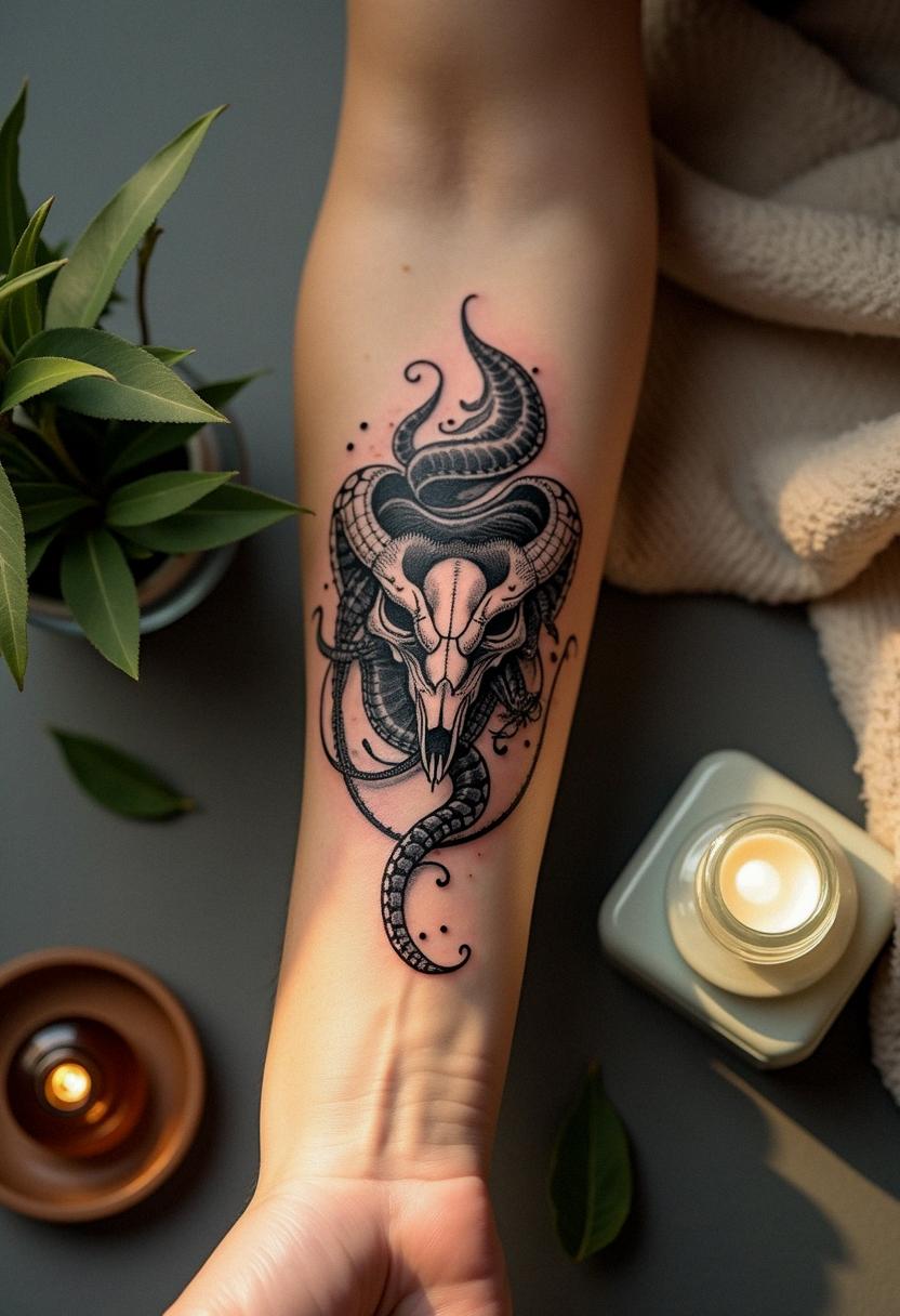 serpent skull tattoo