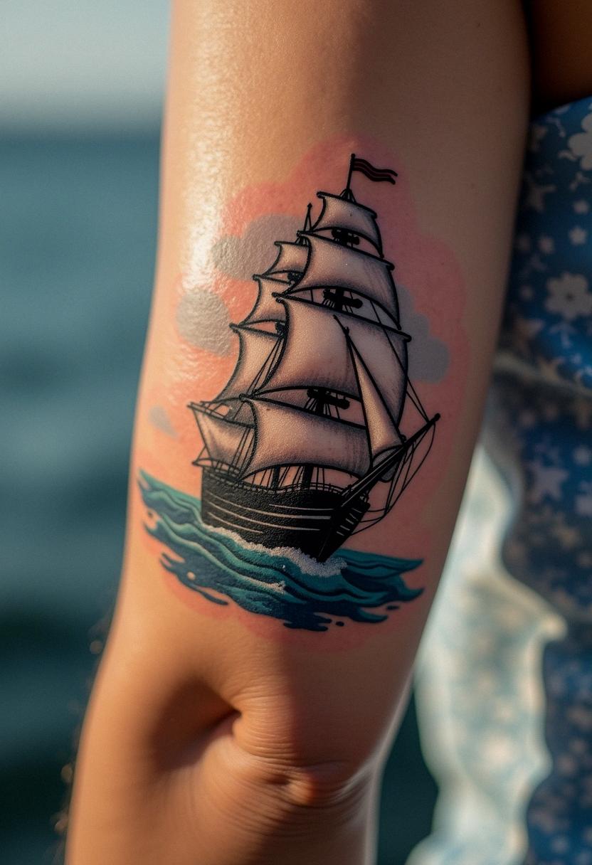 ship tattoo