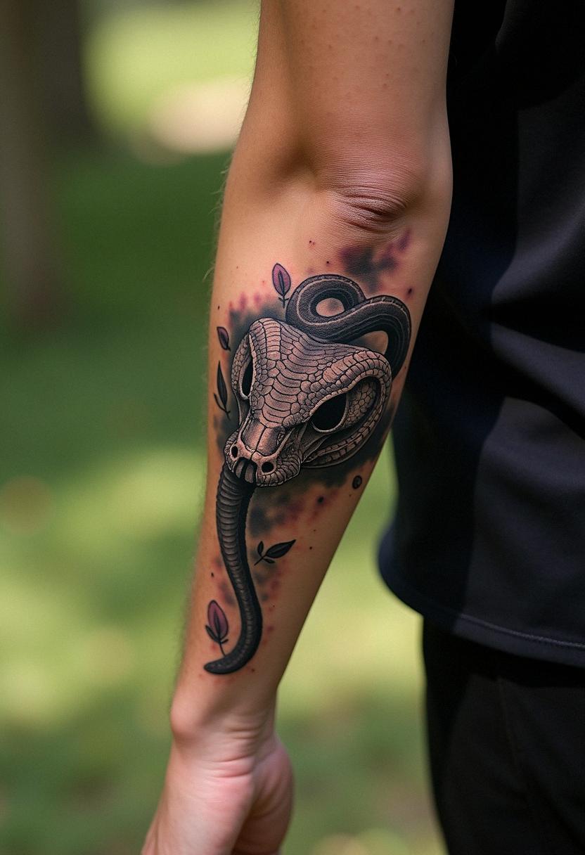 snake skull tattoo