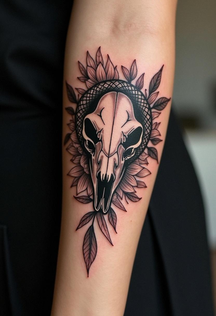 snake skull tattoo