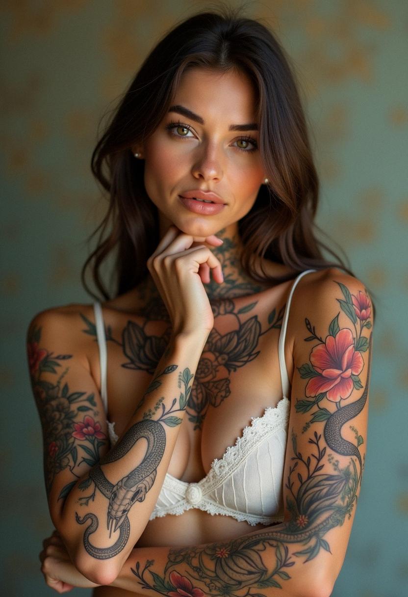 snake skull tattoo