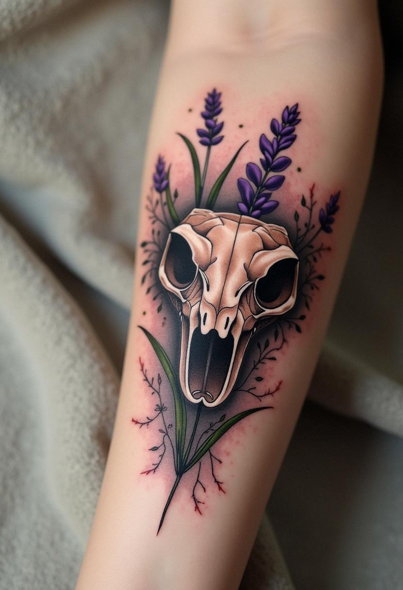 snake skull tattoo