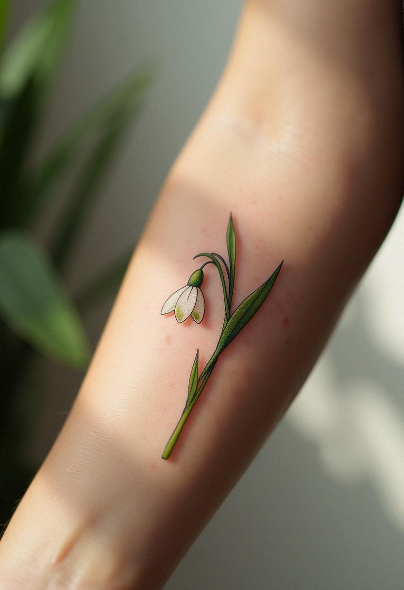 snowdrop flower tattoo