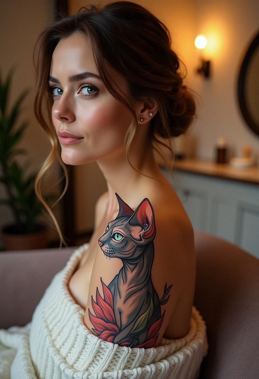 sphynx cat tattoo