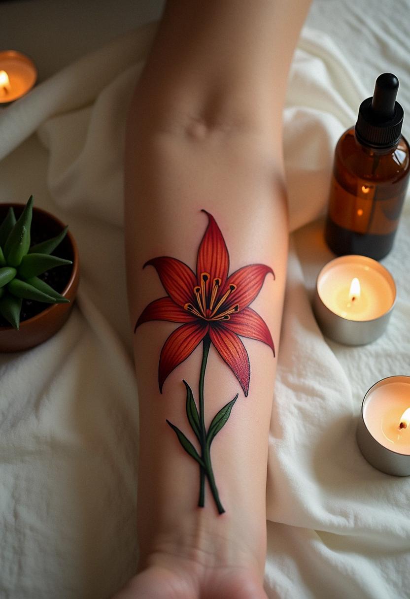 spider lily tattoo