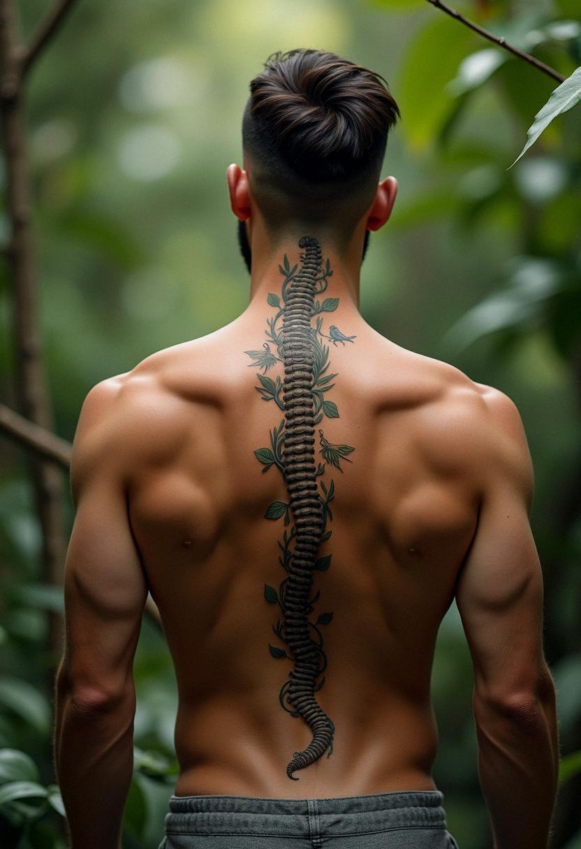 spine tattoos for men