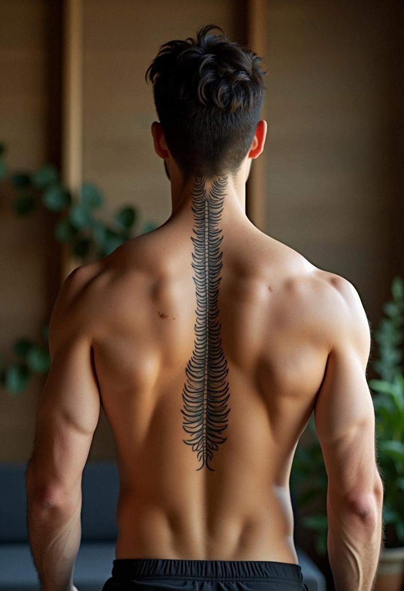 spine tattoos for men