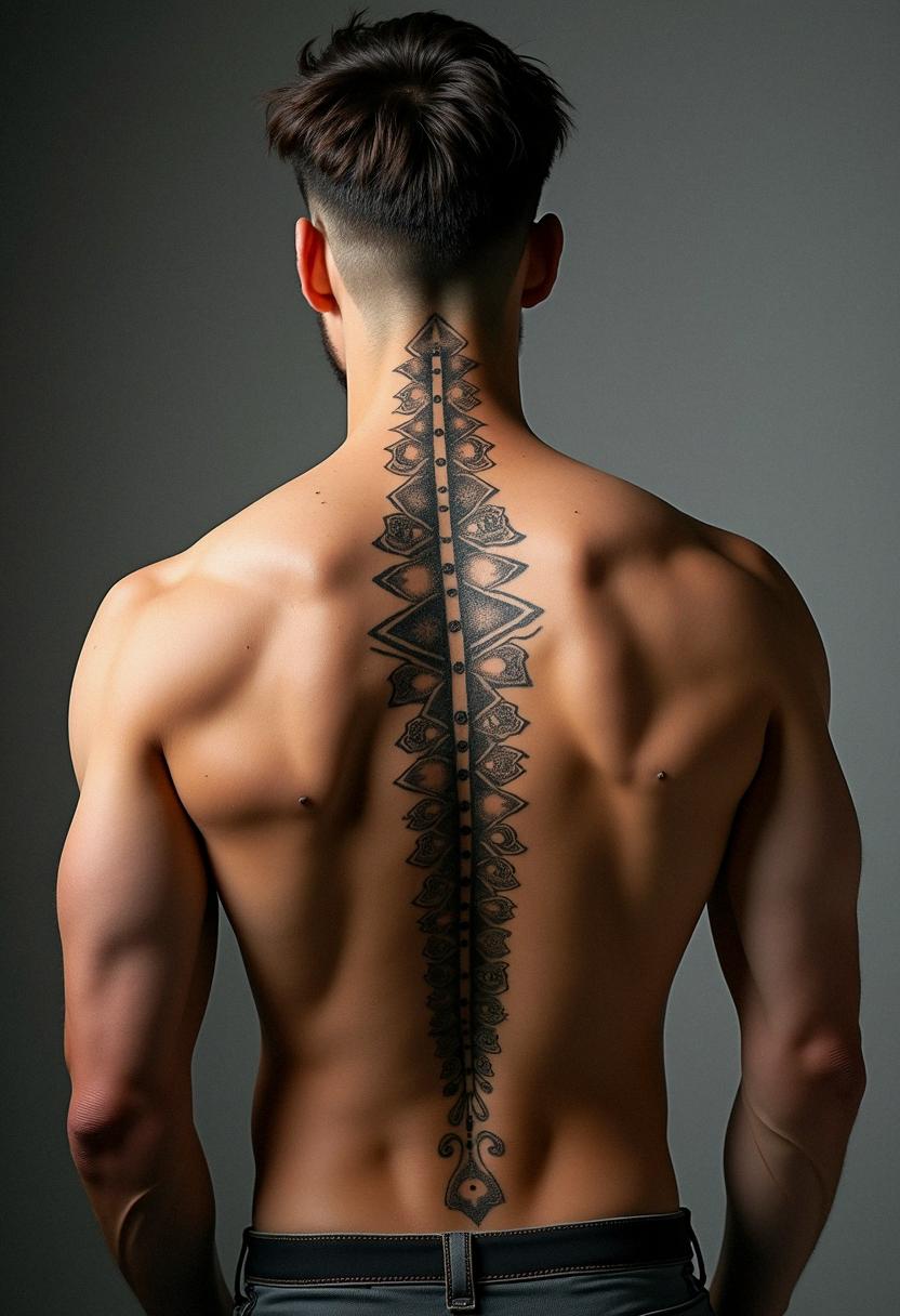 spine tattoos for men
