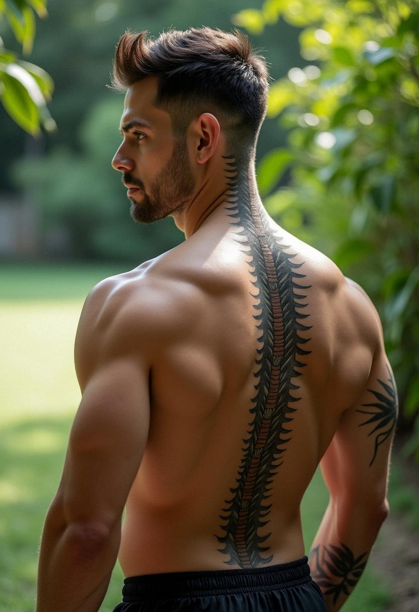spine tattoos for men