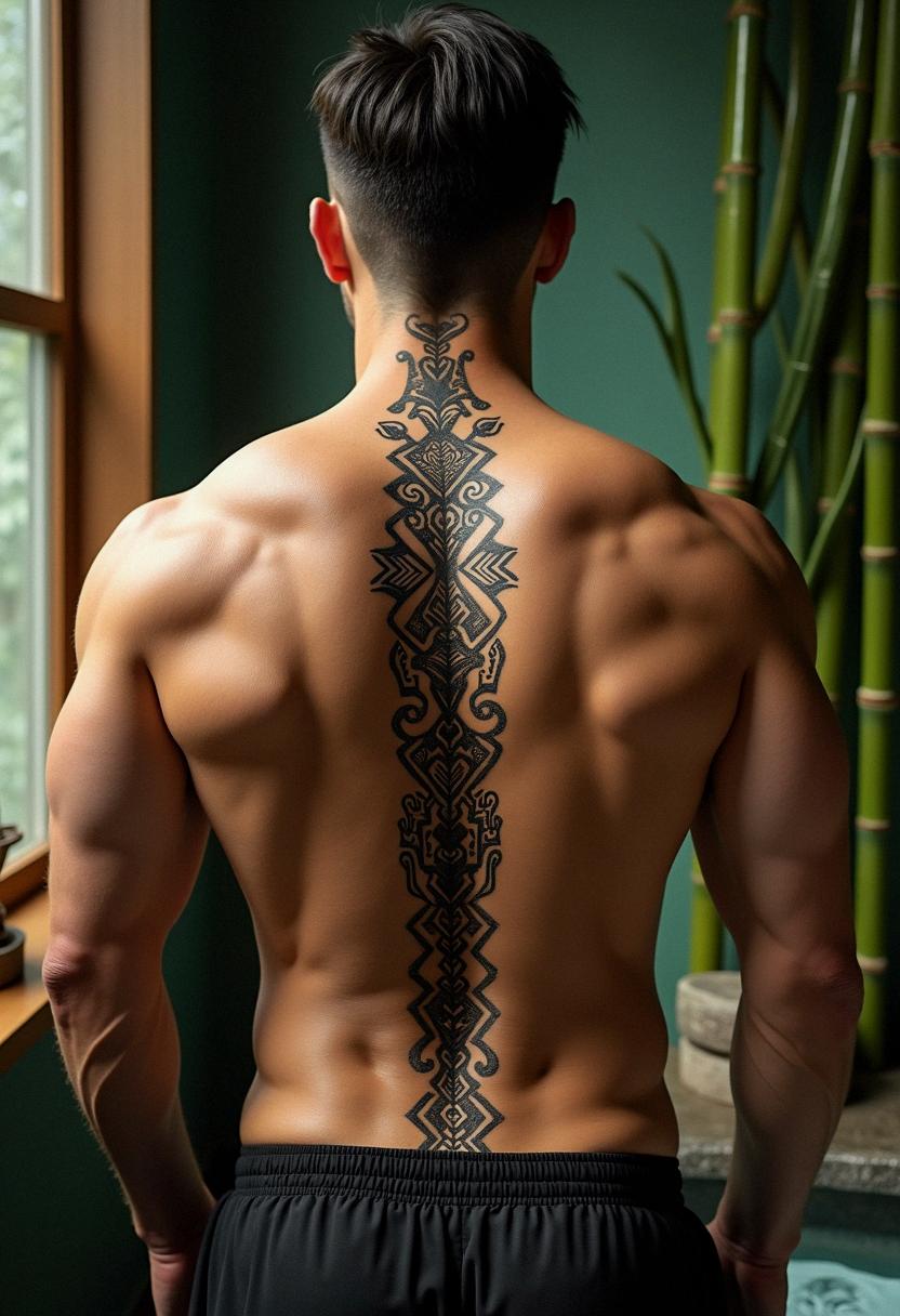 spine tattoos for men