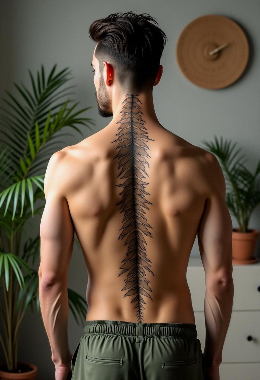 spine tattoos for men